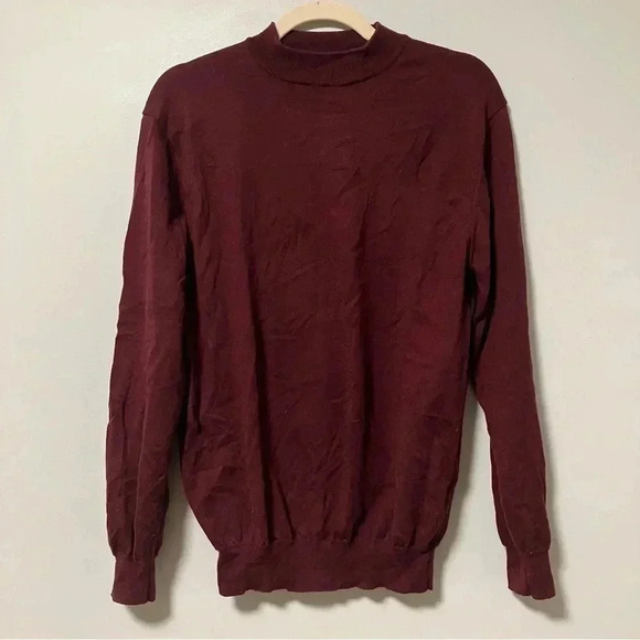 paul kehl Other - Paul kehl 100% merino wool extrafine burgundy mock neck sweater